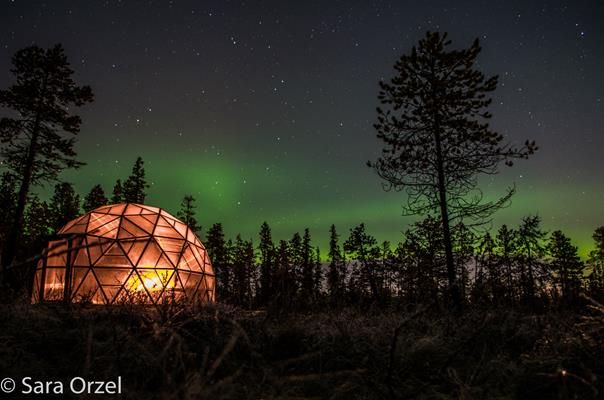 Northern Lights inside Aurora Borealis Dome